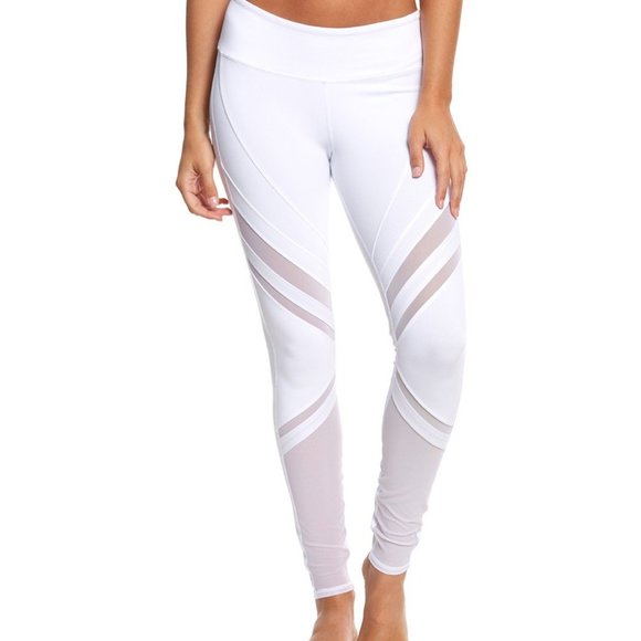 ALO Yoga Pants - ALO YOGA EPIC WHITE MESH LEGGINGS